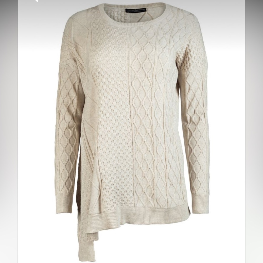 Like New Peruvian Connection Balthazar Pima Cotton Sweater in Ecru, Size Large